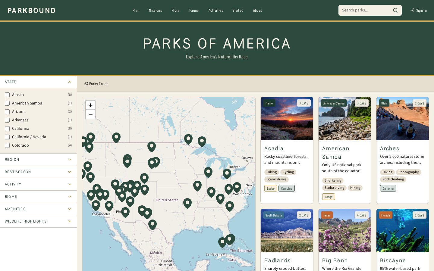 Screenshot of Parkbound.app